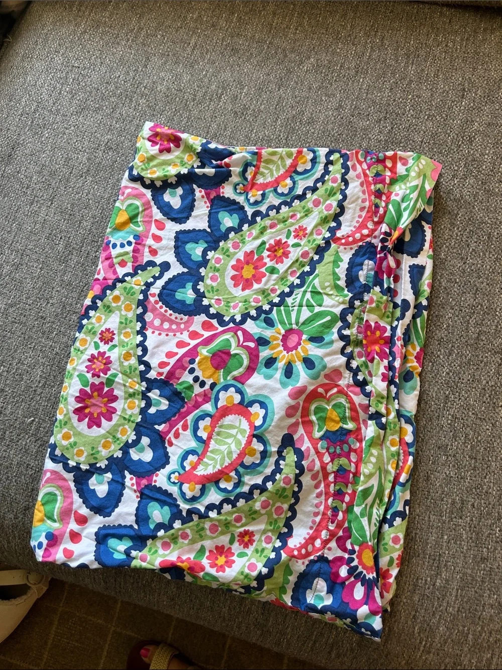 Pottery Barn Teen Paisley Standard Pillowcase in Navy, Pink, Green, White | 4/14